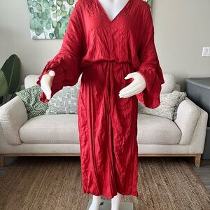 NAKD Satin Maxi Red Dress